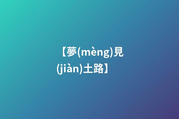 【夢(mèng)見(jiàn)土路】