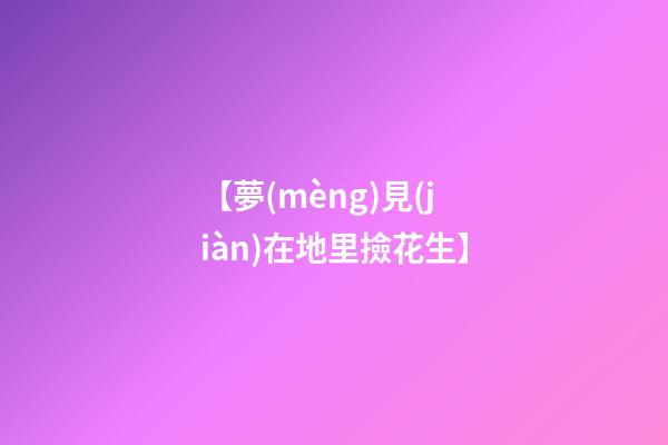 【夢(mèng)見(jiàn)在地里撿花生】