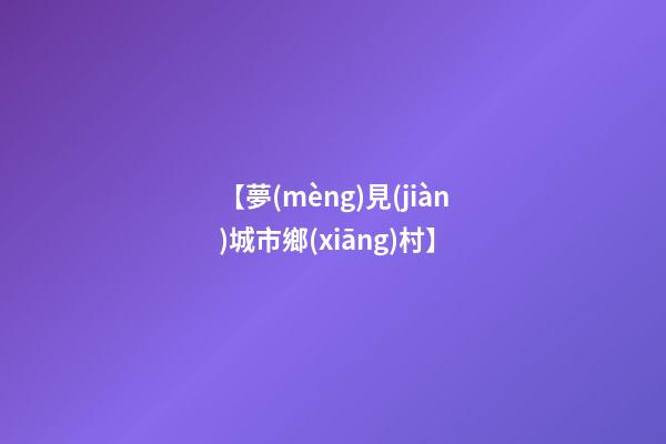 【夢(mèng)見(jiàn)城市鄉(xiāng)村】