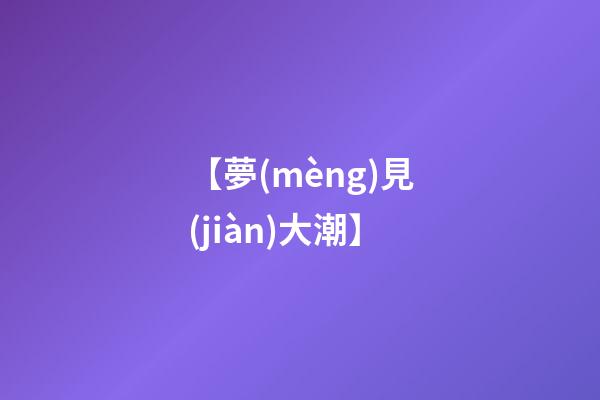 【夢(mèng)見(jiàn)大潮】