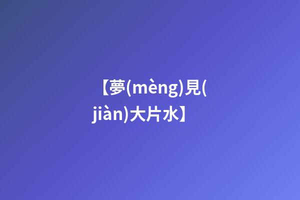 【夢(mèng)見(jiàn)大片水】