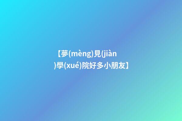 【夢(mèng)見(jiàn)學(xué)院好多小朋友】
