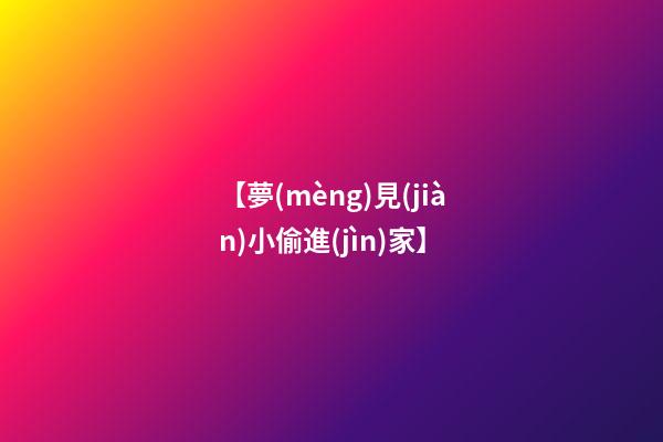【夢(mèng)見(jiàn)小偷進(jìn)家】