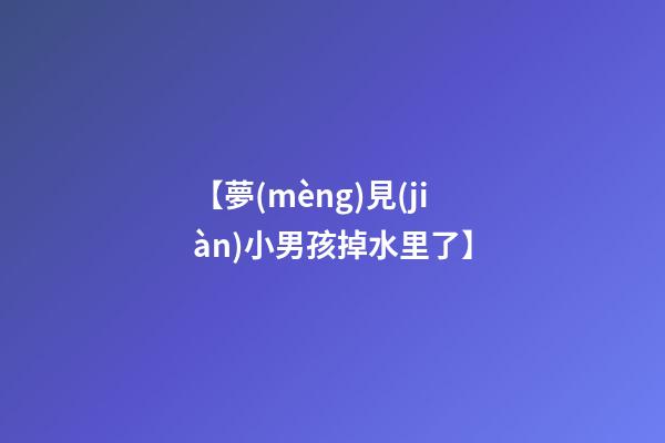 【夢(mèng)見(jiàn)小男孩掉水里了】