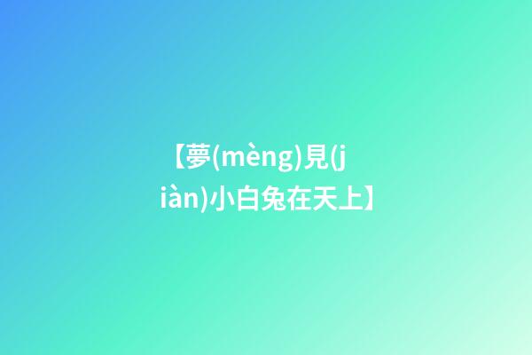 【夢(mèng)見(jiàn)小白兔在天上】