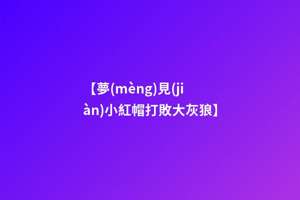 【夢(mèng)見(jiàn)小紅帽打敗大灰狼】