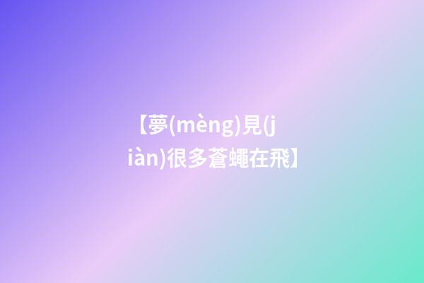 【夢(mèng)見(jiàn)很多蒼蠅在飛】
