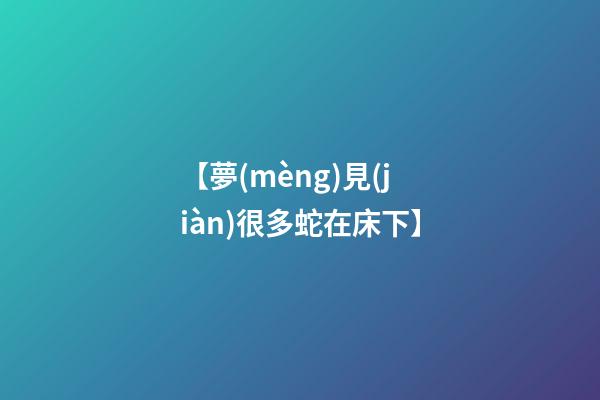 【夢(mèng)見(jiàn)很多蛇在床下】
