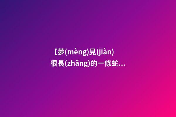 【夢(mèng)見(jiàn)很長(zhǎng)的一條蛇】