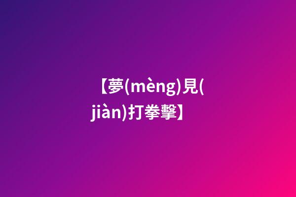 【夢(mèng)見(jiàn)打拳擊】
