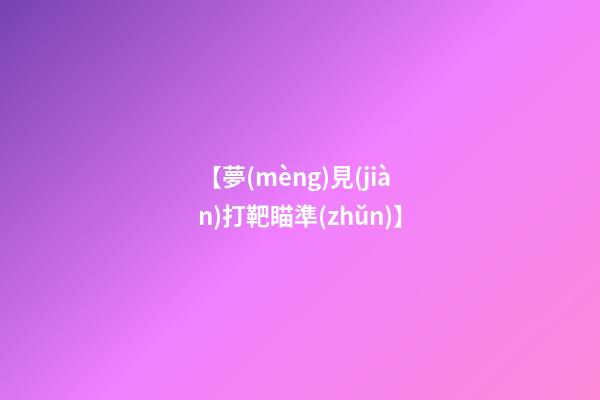 【夢(mèng)見(jiàn)打靶瞄準(zhǔn)】