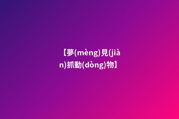【夢(mèng)見(jiàn)抓動(dòng)物】