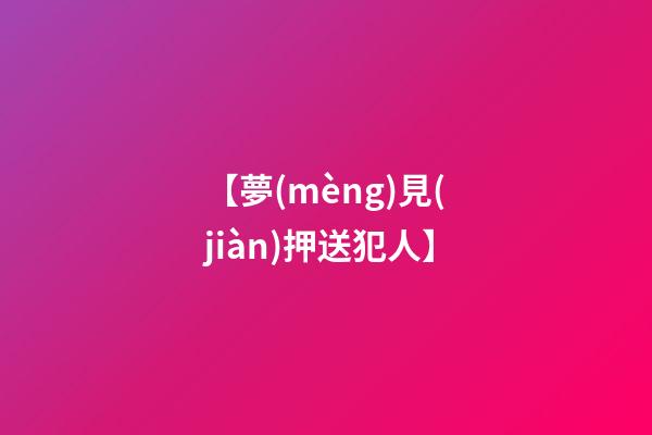 【夢(mèng)見(jiàn)押送犯人】