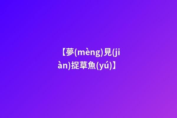 【夢(mèng)見(jiàn)捉草魚(yú)】