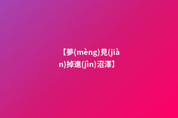 【夢(mèng)見(jiàn)掉進(jìn)沼澤】