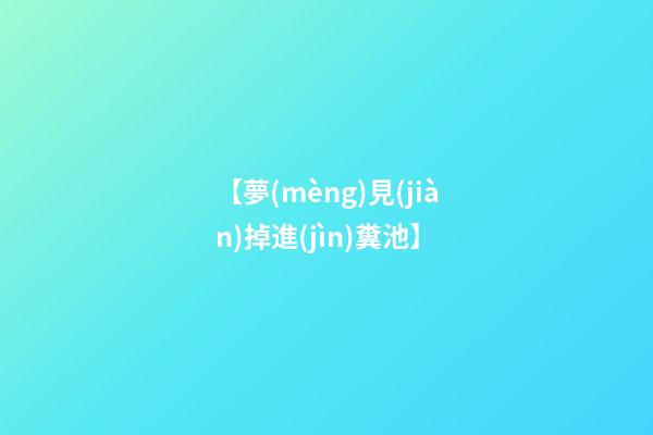 【夢(mèng)見(jiàn)掉進(jìn)糞池】