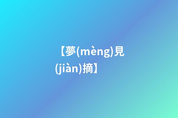 【夢(mèng)見(jiàn)摘】