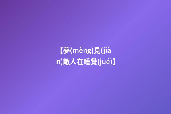 【夢(mèng)見(jiàn)敵人在睡覺(jué)】