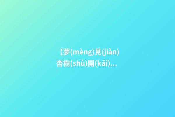 【夢(mèng)見(jiàn)杏樹(shù)開(kāi)花】