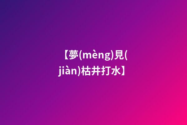 【夢(mèng)見(jiàn)枯井打水】