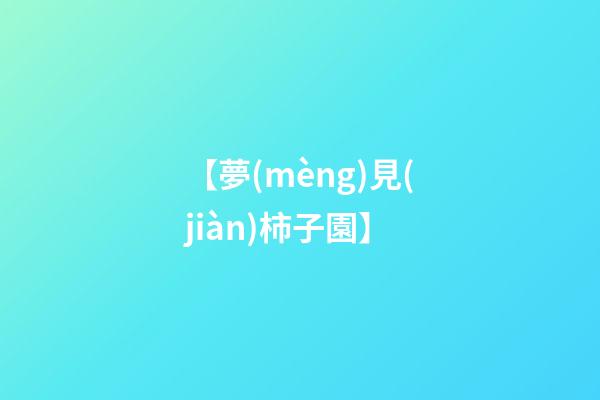 【夢(mèng)見(jiàn)柿子園】