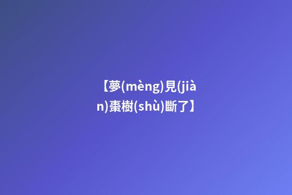 【夢(mèng)見(jiàn)棗樹(shù)斷了】