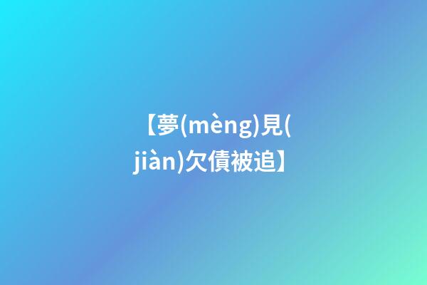 【夢(mèng)見(jiàn)欠債被追】