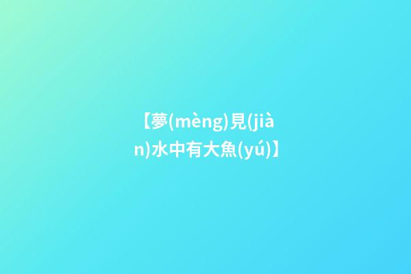【夢(mèng)見(jiàn)水中有大魚(yú)】