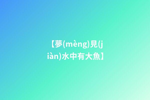 【夢(mèng)見(jiàn)水中有大魚】
