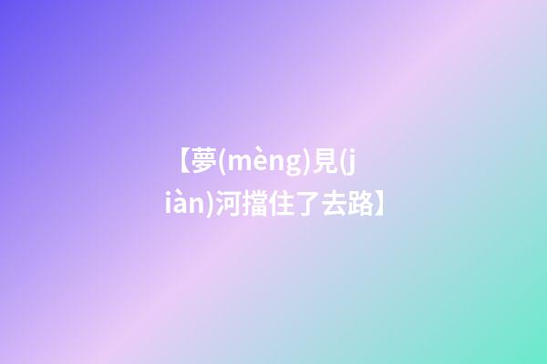 【夢(mèng)見(jiàn)河擋住了去路】