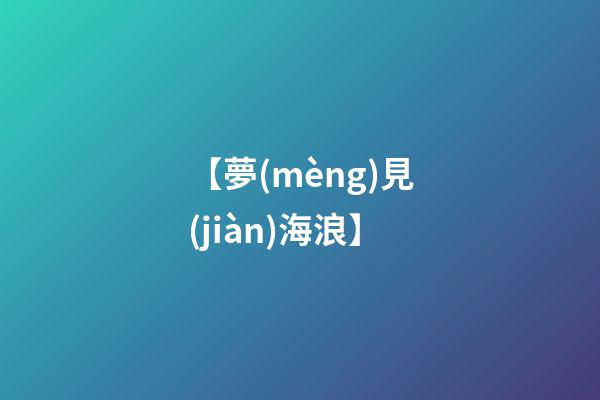 【夢(mèng)見(jiàn)海浪】