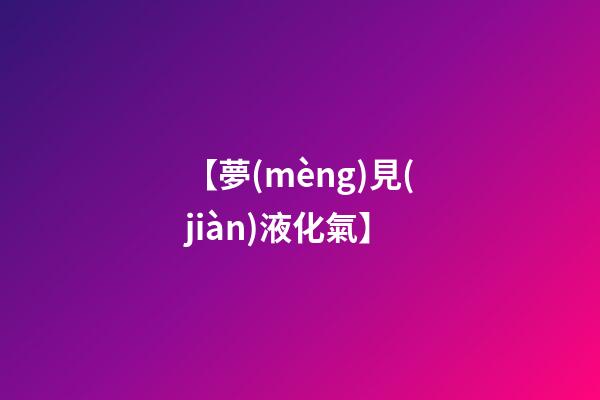 【夢(mèng)見(jiàn)液化氣】