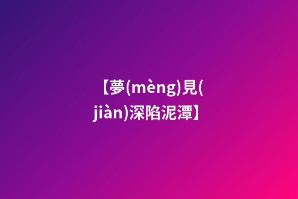 【夢(mèng)見(jiàn)深陷泥潭】