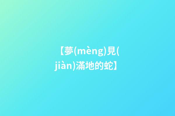 【夢(mèng)見(jiàn)滿地的蛇】