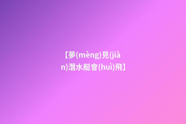【夢(mèng)見(jiàn)潛水艇會(huì)飛】