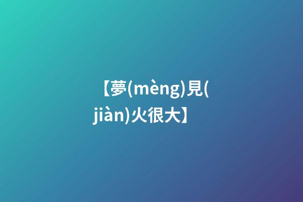 【夢(mèng)見(jiàn)火很大】