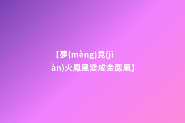 【夢(mèng)見(jiàn)火鳳凰變成金鳳凰】
