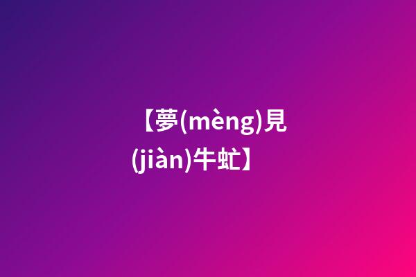【夢(mèng)見(jiàn)牛虻】