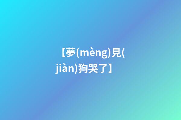 【夢(mèng)見(jiàn)狗哭了】