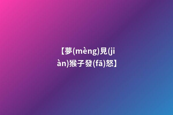 【夢(mèng)見(jiàn)猴子發(fā)怒】