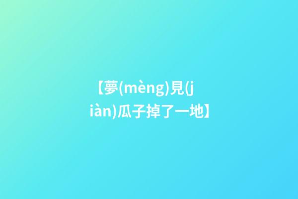 【夢(mèng)見(jiàn)瓜子掉了一地】