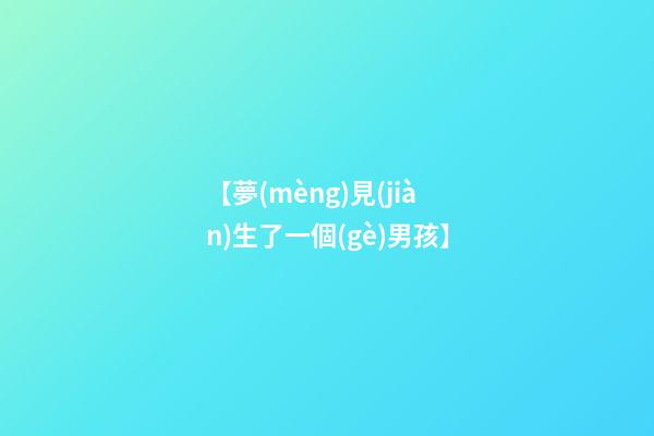 【夢(mèng)見(jiàn)生了一個(gè)男孩】