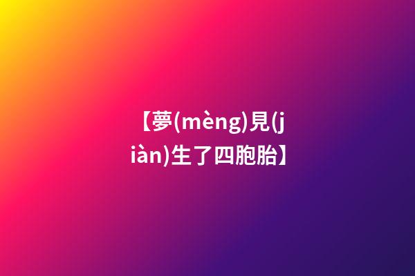 【夢(mèng)見(jiàn)生了四胞胎】