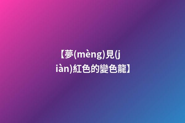 【夢(mèng)見(jiàn)紅色的變色龍】