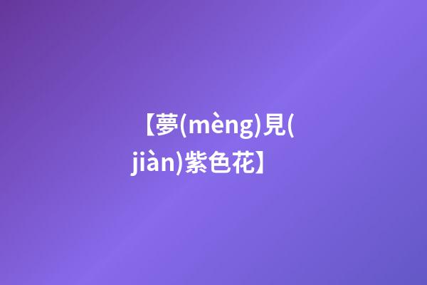 【夢(mèng)見(jiàn)紫色花】