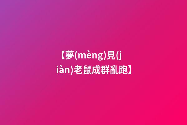 【夢(mèng)見(jiàn)老鼠成群亂跑】
