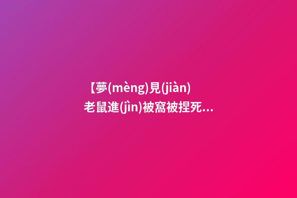 【夢(mèng)見(jiàn)老鼠進(jìn)被窩被捏死】
