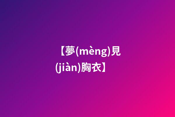 【夢(mèng)見(jiàn)胸衣】