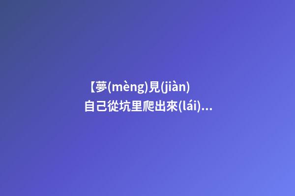 【夢(mèng)見(jiàn)自己從坑里爬出來(lái)】