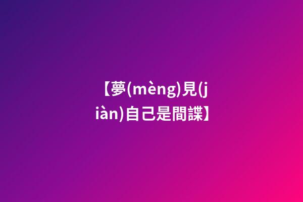 【夢(mèng)見(jiàn)自己是間諜】